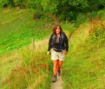 Lizzie on the trail after Oxted Steps